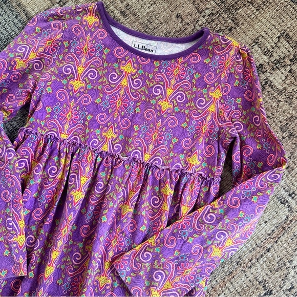 L.L. Bean Purple Patterned Dress sz 10